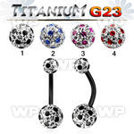 hr4udai7 ion plated g23 titanium belly ring 5mm 8mm multi crysta belly piercing