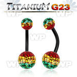 hr4udaia ion plated g23 titanium belly ring 5mm 8mm multi crysta belly piercing
