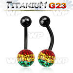hr4udata ion plated g23 titanium belly ring 5mm top titanium ball belly piercing