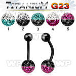 hr4udatw ion plated g23 titanium belly ring 5mm top titanium ball belly piercing