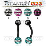 hr4uday1 ion plated g23 titanium belly ring 5mm top titanium ball belly piercing