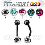 hr4uday6 ion plated g23 titanium belly ring 5mm top ball 6mm fer belly piercing