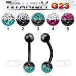 hr4udayw ion plated g23 titanium belly ring 5mm top titanium ball belly piercing