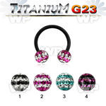 hr64day1 ion plated g23 titanium cbr horseshoe 1 6mm 6mm multi belly piercing