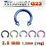 hr64wuks ion plated g23 titanium cbr horseshoe 1 2mm 2 5mm cones eyebrow piercing