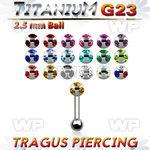 hraiek g23 titanium tragus piercing 1 2mm top 2 5mm multi jewel tragus piercing
