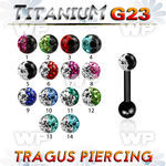 hrairlw ion plated g23 titanium tragus piercing 1 2mm 3mm multi tragus piercing