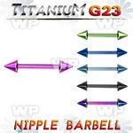 hrum6us ion plated g23 titanium nipple barbell 1 6mm 5mm cones nipple piercing