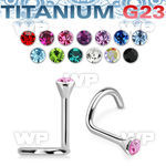 hu36 g23 titanium nose screw spirals 1mm press fit round crys nose piercing