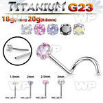 hu3ou5mg titanium nose screw threadless press fit top cz