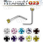 hubgak high polished titanium g23 nose pin 2mm round cz gem