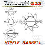 humepz sun shaped nipple shieldg23 titanium barbell 1 6mm 5mm nipple piercing