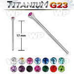 hun6k titanium fishtail straight nose stud 18g crystal