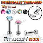 hxw8uee titanium internal threaded barbell 3 5 color crystal