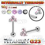 hxw8uez titanium internal threaded barbell 3 cz