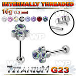 hxw8ukk titanium bar four bezel cz cluster ball internal