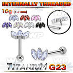 hxw8ukz titanium bar three marquise cz ball internal