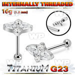 hxw8uze titanium straight bar 16g tear cz ball internal