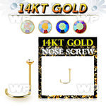 i3674je 14k gold nose screw color crystal ball