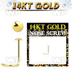 i3a1 14kt gold nose screw spiral 0 6mm 2mm round top nose piercing