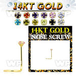 i3gje 14kt gold bend it yourself nose screw spiral 22g 0 6mm nose piercing