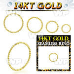i3wbokp 14kt gold seamless ring 20g twisted wire