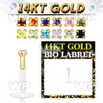 i48gvj bio flex labret 1 2mm push in solid 14k gold top 2mm squ lower lip piercing