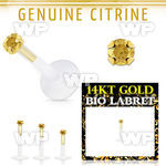 i48iwy bio flex labret 1 2mm push in 14kt gold top 2mm genuine lower lip piercing