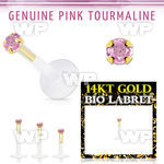 i48iwz bio flex labret 1 2mm push in 14kt gold top 2mm genuine lower lip piercing