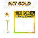 i943r 9kt gold nose bone 2 5mm plain gold star shaped top 