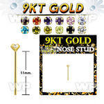 i9ngje 9kt gold bend it nose stud 2mm round prong set cz stone 