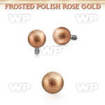 idttfo4s 4mm rose gold frosted steel ball dermal anchor top part