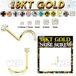 ii3gj 18kt gold nose screw 22g claw set color cz
