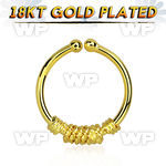 im3wmek4 silver fake septum ring w genuine 18k gold plating w a septum piercing