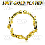 im3wmekc gold plated silver fake septum ring w a thin rope