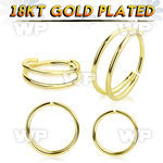 im3ww real 18kt gold finish silver seamless nose ring double