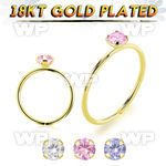 imgjkk 18kt gold finish silver seamless nose ring 22g