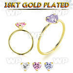 imgxjkk 18kt gold finish silver seamless nose ring 22g heart