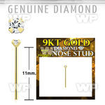 in149 9kt gold bend it nose stud prong set 1 5mm round genuin 