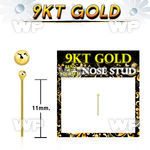 in349 9kt gold bend it nose stud 1 5mm plain gold ball shaped 