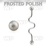 inafo5 316l steel industrial zig zag barbell frosted steel ball