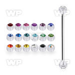 inajb5 steel industrial barbell w 5mm bio flex crystals balls