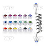 indajb5 steel industrial coil barbell w 5mm acrylic crystal ball