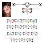 indd18 316l steel industrial loop barbell w balls & butterfly