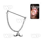 indsd6 steel industrial barbell w dangling happy mustache