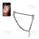 indsd8 steel industrial barbell w chain dangling lightning sign