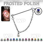 indsdfo2 steel industrial jewel barbell w dangling frosted ball