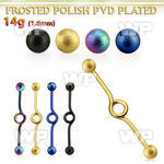 intbfo5 anodized steel industrial loop barbell w frosted balls