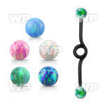 intbop5 anodized industrial loop barbell w synthetic opal ball