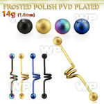 intcfo5 anodized steel industrial twister barbell w frosted ball
